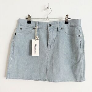 Micro Pinstripe Denim Mini